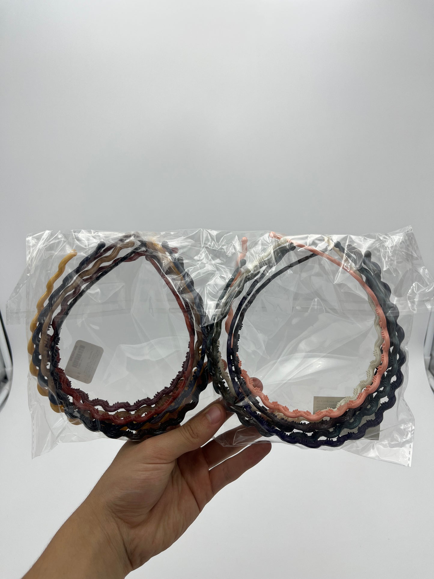 Diadema Onda Doble Colores Surtidos - Paquete de 12 piezas 1.83 c/u
