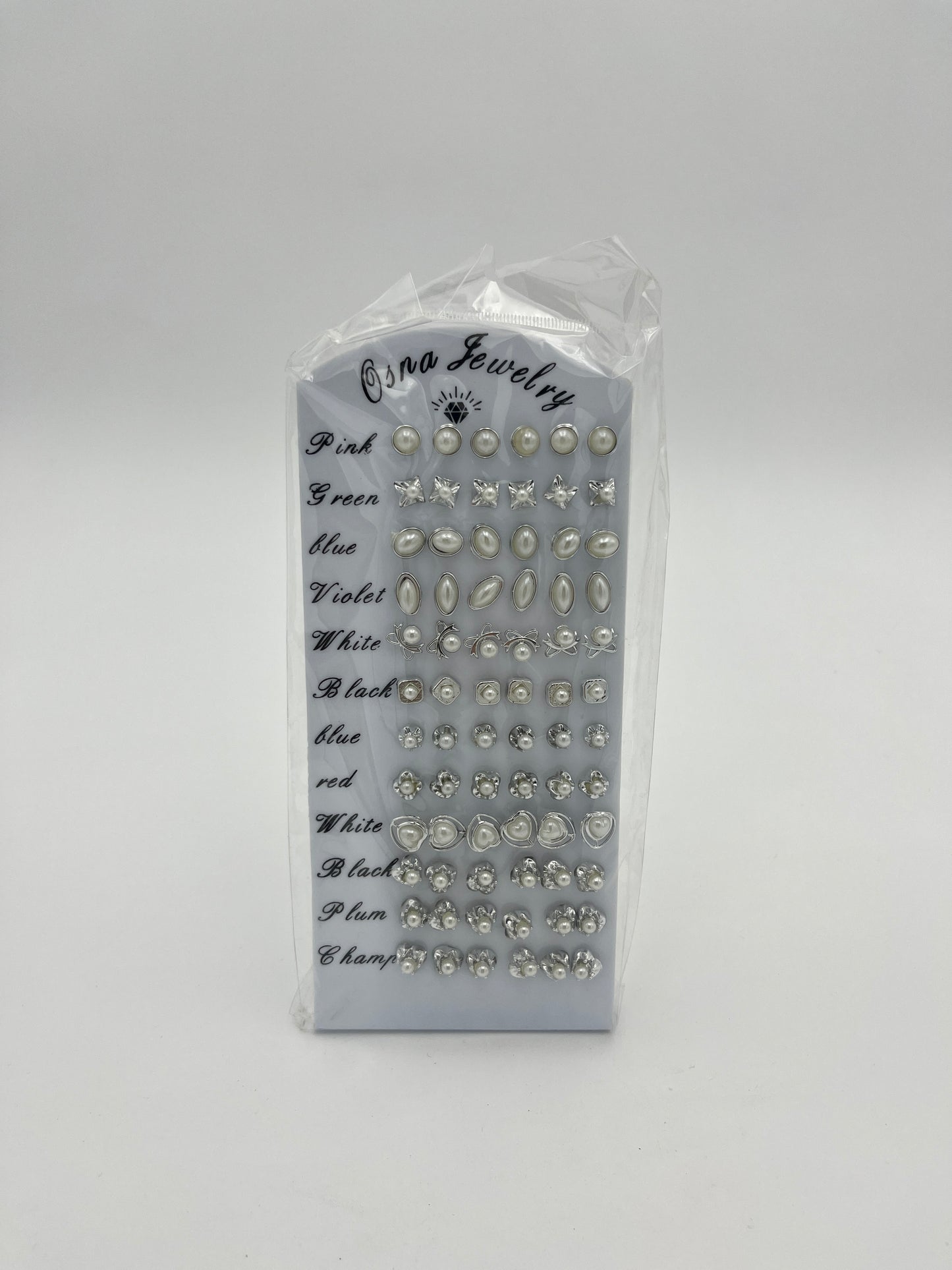 Broqueles Perla Estilos Variados - Paquete de 36 pares 1.75 c/u