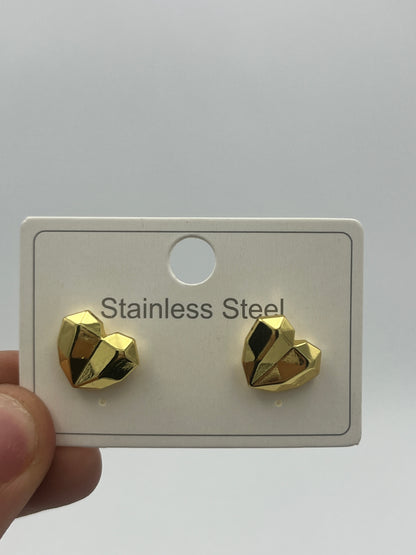 Arete de Acero Inoxidable Corazón Geométrico - Paquete de 12 piezas $16.33 c/u