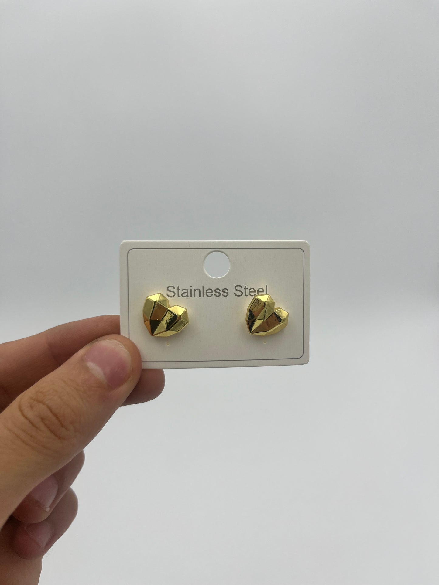 Arete de Acero Inoxidable Corazón Geométrico - Paquete de 12 piezas $16.33 c/u
