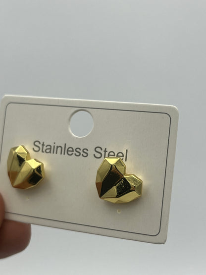 Arete de Acero Inoxidable Corazón Geométrico - Paquete de 12 piezas $16.33 c/u