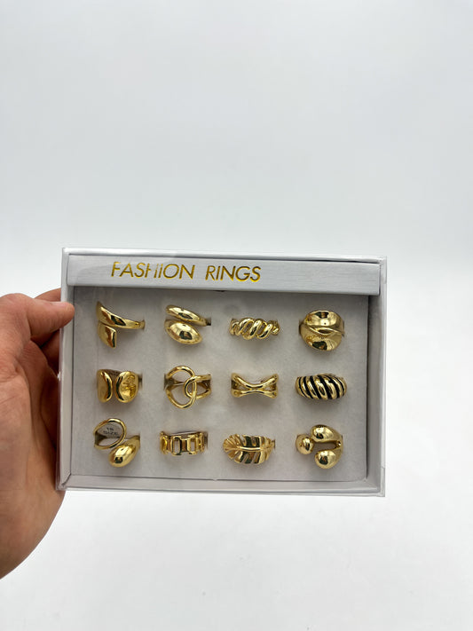 Anillo Dorado/Plateado - Paquete de 12 piezas 10.00 c/u