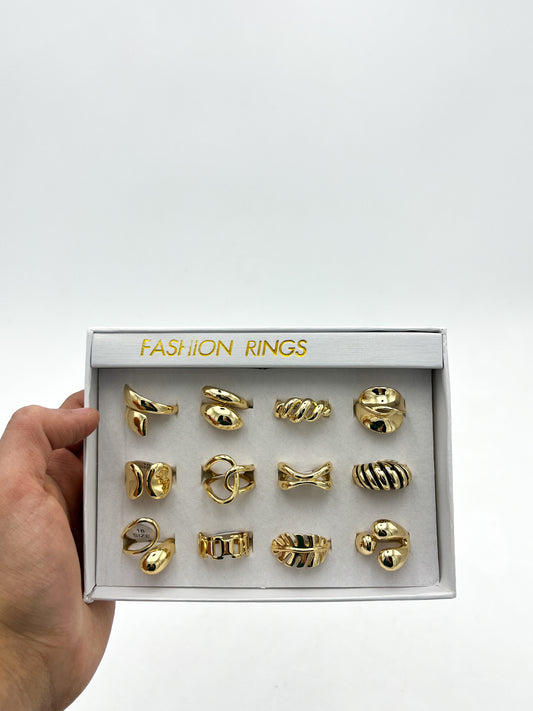 Anillo Dorado/Plateado - Paquete de 12 piezas 10.00 c/u