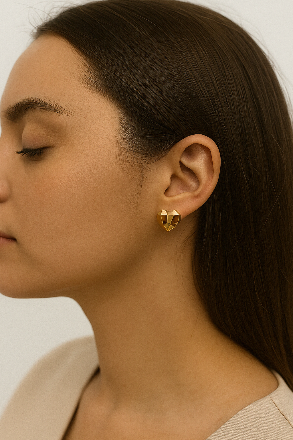 Arete de Acero Inoxidable Corazón Geométrico - Paquete de 12 piezas $16.33 c/u